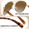 imageCARFIA Retro Trendy Pilot Sunglasses for Women Polarized UV Protection Lightweight Outdoor Driving Lady Sunnies Metal Frame1 Gold Frame Gradient Brown Lens