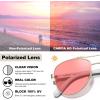 imageCARFIA Retro Trendy Pilot Sunglasses for Women Polarized UV Protection Lightweight Outdoor Driving Lady Sunnies Metal Frame51 Gold Frame Pink Lens