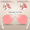 imageCARFIA Retro Trendy Pilot Sunglasses for Women Polarized UV Protection Lightweight Outdoor Driving Lady Sunnies Metal Frame51 Gold Frame Pink Lens
