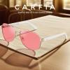 imageCARFIA Retro Trendy Pilot Sunglasses for Women Polarized UV Protection Lightweight Outdoor Driving Lady Sunnies Metal Frame51 Gold Frame Pink Lens