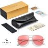 imageCARFIA Retro Trendy Pilot Sunglasses for Women Polarized UV Protection Lightweight Outdoor Driving Lady Sunnies Metal Frame51 Gold Frame Pink Lens