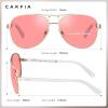imageCARFIA Retro Trendy Pilot Sunglasses for Women Polarized UV Protection Lightweight Outdoor Driving Lady Sunnies Metal Frame51 Gold Frame Pink Lens