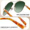 imageCARFIA Retro Trendy Pilot Sunglasses for Women Polarized UV Protection Lightweight Outdoor Driving Lady Sunnies Metal Frame6 Gold Frame Green Gradientamber Tortoise Legs
