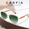 imageCARFIA Retro Trendy Pilot Sunglasses for Women Polarized UV Protection Lightweight Outdoor Driving Lady Sunnies Metal Frame6 Gold Frame Green Gradientamber Tortoise Legs