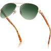 imageCARFIA Retro Trendy Pilot Sunglasses for Women Polarized UV Protection Lightweight Outdoor Driving Lady Sunnies Metal Frame6 Gold Frame Green Gradientamber Tortoise Legs