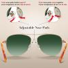 imageCARFIA Retro Trendy Pilot Sunglasses for Women Polarized UV Protection Lightweight Outdoor Driving Lady Sunnies Metal Frame6 Gold Frame Green Gradientamber Tortoise Legs