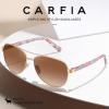 imageCARFIA Retro Trendy Pilot Sunglasses for Women Polarized UV Protection Lightweight Outdoor Driving Lady Sunnies Metal Frame7 Gold Frame Brown GradientredBlue Tortoise Legs