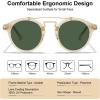 imageCARFIA Small Face Acetate Double Bridge Sunglasses for Women Polarized UV Protection Retro Metal Brow Eyewears Round Sunnies2 Clear Yellow Frame Green Lens