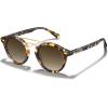 imageCARFIA Small Face Acetate Double Bridge Sunglasses for Women Polarized UV Protection Retro Metal Brow Eyewears Round Sunnies3 Brown Tortoise Frame Gradient Brown Lens