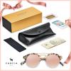 imageCARFIA Small Face Acetate Double Bridge Sunglasses for Women Polarized UV Protection Retro Metal Brow Eyewears Round Sunnies7 Pink Tortoise Frame Pink Mirrored