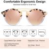imageCARFIA Small Face Acetate Double Bridge Sunglasses for Women Polarized UV Protection Retro Metal Brow Eyewears Round Sunnies7 Pink Tortoise Frame Pink Mirrored