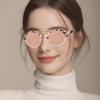 imageCARFIA Small Face Acetate Double Bridge Sunglasses for Women Polarized UV Protection Retro Metal Brow Eyewears Round Sunnies7 Pink Tortoise Frame Pink Mirrored
