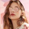 imageCARFIA Small Face Acetate Double Bridge Sunglasses for Women Polarized UV Protection Retro Metal Brow Eyewears Round Sunnies7 Pink Tortoise Frame Pink Mirrored