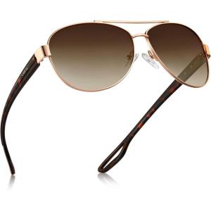 imageCARFIA Lightweight Retro Pilot Sunglasses for Women Polarized UV Protection Trendy Outdoor Driving Lady Sunnies Metal Frame1 Polished Rose Gold Frame Frame Gradient Brown Lens