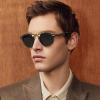 imageCARFIA Double Bridge Acetate Polarized Sunglasses for Men UV Protection Retro Cool Male Eyewears Metal Brow Round Sunnies4 Tortoise Frame Grey Lens