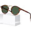 3. Brown Striped Frame Green Lens