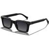 imageCARFIA Rectangle Polarized Sunglasses for Men  Beveled Retro Design UV400 Protection CA60271 Black Frame Gray Gradient Lenses