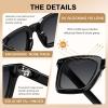 imageCARFIA Rectangle Polarized Sunglasses for Men  Beveled Retro Design UV400 Protection CA60271 Black Frame Gray Gradient Lenses