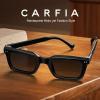 imageCARFIA Rectangle Polarized Sunglasses for Men  Beveled Retro Design UV400 Protection CA60271 Black Frame Gray Gradient Lenses