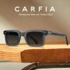 imageCARFIA Rectangle Polarized Sunglasses for Men  Beveled Retro Design UV400 Protection CA602721 Clear Blue Gray Frame Gray Gradient Lenses