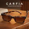 imageCARFIA Rectangle Polarized Sunglasses for Men  Beveled Retro Design UV400 Protection CA602722 Tortoise Frame Brown Gradient Lenses