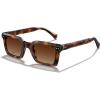 imageCARFIA Rectangle Polarized Sunglasses for Men  Beveled Retro Design UV400 Protection CA602722 Tortoise Frame Brown Gradient Lenses