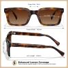 imageCARFIA Rectangle Polarized Sunglasses for Men  Beveled Retro Design UV400 Protection CA602722 Tortoise Frame Brown Gradient Lenses