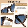 imageCARFIA Rectangle Polarized Sunglasses for Men  Beveled Retro Design UV400 Protection CA60273 Tortoise Frame Blue Gradient Lenses