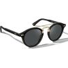 imageCARFIA Retro Acetate Small Face Polarized Sunglasses for Men Women Trendy Metal Double Bridge Round Sun Glasses CA3399L1 Black Frame Gray Lenses