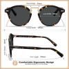 imageCARFIA Retro Acetate Small Face Polarized Sunglasses for Men Women Trendy Metal Double Bridge Round Sun Glasses CA3399L2 Tortoise Frame Gray Lenses