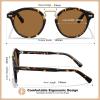 imageCARFIA Retro Acetate Small Face Polarized Sunglasses for Men Women Trendy Metal Double Bridge Round Sun Glasses CA3399L5 Tortoise Frame Brown Lenses