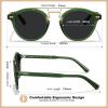 imageCARFIA Retro Acetate Small Face Polarized Sunglasses for Men Women Trendy Metal Double Bridge Round Sun Glasses CA3399L6 Crystal Green Frame Gray Lenses