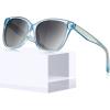 imageCARFIA Square Polarized Sunglasses for Women UV Protection Italian Design Retro Embossed Pattern Wire Core Driving Shades8blue Transparent Frame Gray Lenses
