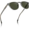 image:imageCARFIA Classic Retro Polarized Sunglasses for Men Antislip Temple Tail Elegant GiftReady Case CA3123721 Bright Transparent Gray Frame Green Lenses