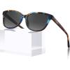 image:imageCARFIA Designer Acetate Womens Polarized Sunglasses Fit Most Face Shapes Trendy Shades UV Protection Hypoallergenic Handmade2 Bluebrown Tortoise Frame Grey Gradient Lens