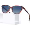 image:imageCARFIA Designer Acetate Womens Polarized Sunglasses Fit Most Face Shapes Trendy Shades UV Protection Hypoallergenic Handmade6 Redbrown Floral Frame Gradient Blue Lens