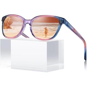 image:imageCARFIA Designer Acetate Womens Polarized Sunglasses Fit Most Face Shapes Trendy Shades UV Protection Hypoallergenic Handmade4 Bluepinkpurple Frame Pink Mirrored Lens