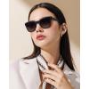 image:imageCARFIA Acetate Polarized Sunglasses for Women UV400 Protection Trendy Cat Eye Shades Designer Sun Glasses CA3005F1 Black Frame Gradient Gray Lenses