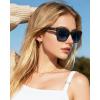 image:imageCARFIA Acetate Polarized Sunglasses for Women UV400 Protection Trendy Cat Eye Shades Designer Sun Glasses CA3005F2 Black Frame Gradient Blue Lenses
