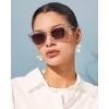 image:imageCARFIA Acetate Polarized Sunglasses for Women UV400 Protection Trendy Cat Eye Shades Designer Sun Glasses CA3005F3 Clear White Frame Gradient Brown Lenses