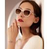 image:imageCARFIA Acetate Polarized Sunglasses for Women UV400 Protection Trendy Cat Eye Shades Designer Sun Glasses CA3005F3 Clear White Frame Gradient Brown Lenses