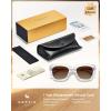 image:imageCARFIA Acetate Polarized Sunglasses for Women UV400 Protection Trendy Cat Eye Shades Designer Sun Glasses CA3005F3 Clear White Frame Gradient Brown Lenses