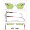image:imageCARFIA Acetate Polarized Sunglasses for Women UV400 Protection Trendy Cat Eye Shades Designer Sun Glasses CA3005F4 Clear White Frame Green Lenses