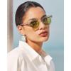 image:imageCARFIA Acetate Polarized Sunglasses for Women UV400 Protection Trendy Cat Eye Shades Designer Sun Glasses CA3005F4 Clear White Frame Green Lenses