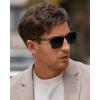 image:imageCARFIA Classic Polarized Sunglasses for Men UV400 Protection Flexible Acetate Shades with Core Wire Design CA31238A Black Frame Gray Lenses