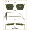 image:imageCARFIA Classic Polarized Sunglasses for Men UV400 Protection Flexible Acetate Shades with Core Wire Design CA31238D Clear Tea Frame Green Lenses