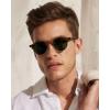 image:imageCARFIA Retro Round Polarized Sunglasses For Men Acetate SemiRimless Frames Driving Sun Glasses UV 400 Protection2 Green Lens