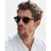 image:imageCARFIA Retro Round Polarized Sunglasses For Men Acetate SemiRimless Frames Driving Sun Glasses UV 400 Protection4 Tortoise Frame Grey Lens