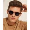 image:imageCARFIA Retro Round Polarized Sunglasses For Men Acetate SemiRimless Frames Driving Sun Glasses UV 400 Protection4 Tortoise Frame Grey Lens