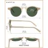 image:imageCARFIA Retro Round Polarized Sunglasses For Men Acetate SemiRimless Frames Driving Sun Glasses UV 400 Protection5 Tea Frame Green Lens